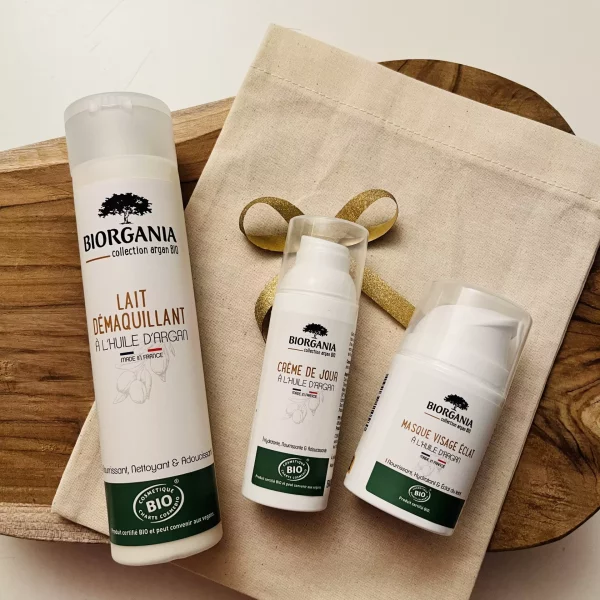 routine nutrition argan lait démaquillant crème jour masque visage